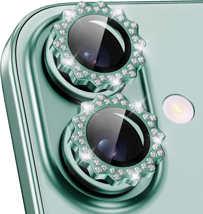 2-3Pcs Bling 3D Metal Gear Design Diamond Camera Lens Glass Protector For IPhone 16 17 Pro Max 15Pro 16Plus Case Friendly Rings