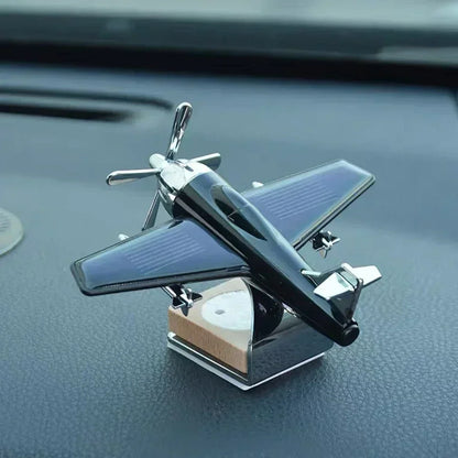 Car Essential Oil Diffuser Solar Airplane Air Freshener Wooden Base Fragrance Aromatherapy Diffuser Ornaments Auto Accessories