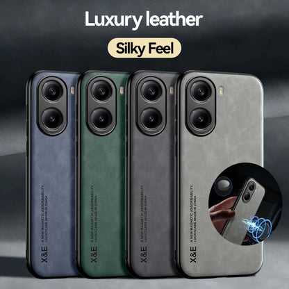 Luxury Leather Phone Case For Xiaomi Mi POCO X7 PRO 5G fanda silky feel NonSlip Plain Cover For POCO X7 5G