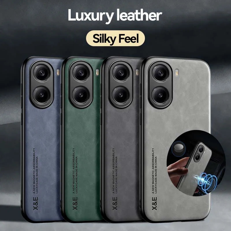 Luxury Leather Phone Case For Xiaomi Mi POCO X7 PRO 5G fanda silky feel NonSlip Plain Cover For POCO X7 5G