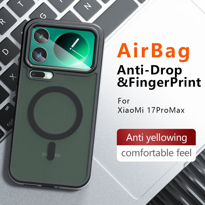 For Xiaomi 17 Pro Max 17 Pro Case Shockproof Magnetic Matte PC+TPU Anti-fingerprint Translucent Cover for Xiaomi Mi 17