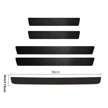 4PCS/5PCS set Carbon Fibre Threshold Protection Strip Universal Anti-scratch and Anti-collision Door Decorative Strip Sticker