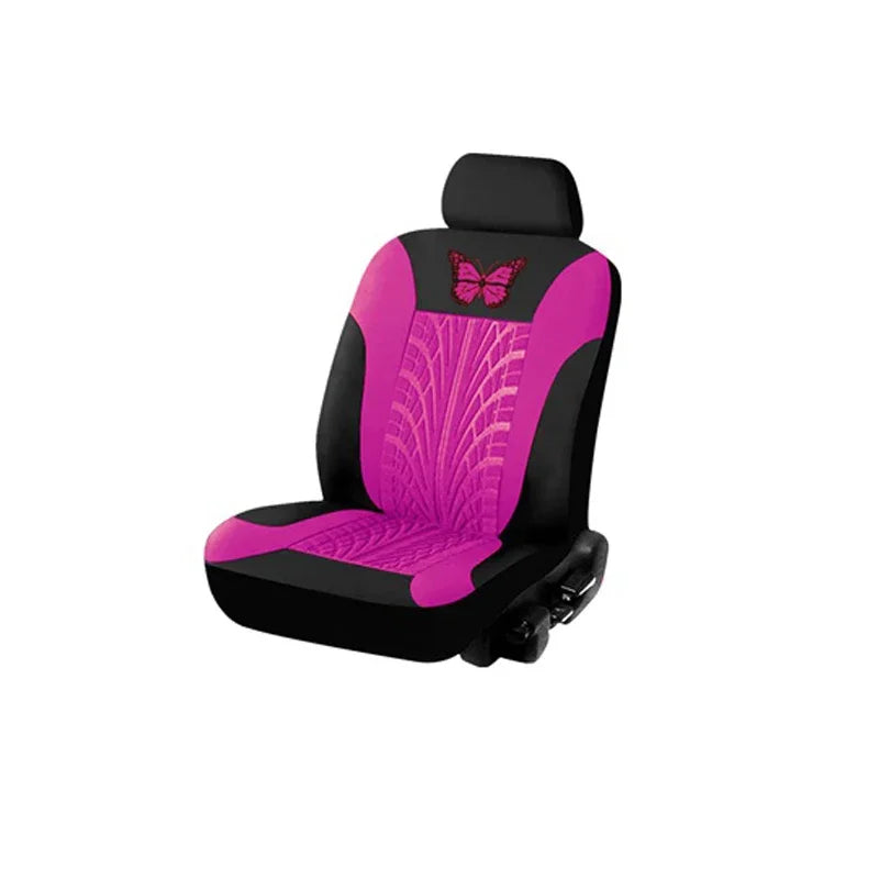 Car Seat Cover Full Set, Universal Butterfly Pattern Embroidery Auto Seat Cover Set