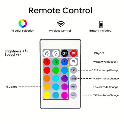 RGB Smart LED Strip Night Light Remote Control For Room Gaming TV And Party Decoration Sync With Music Desk Table Lights Lamp