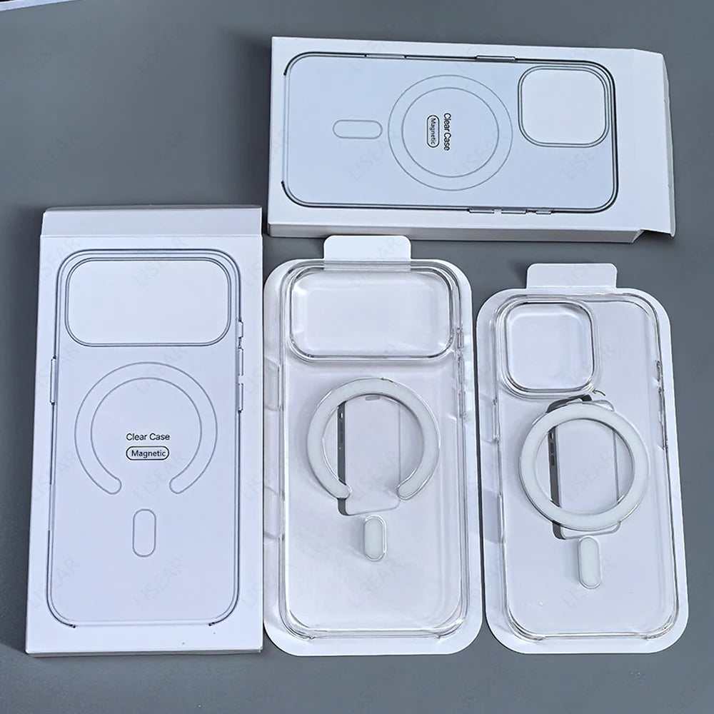 Original For Magsafe Clear Phone Case For iPhone 18 17 16 15 14 13 12 Pro Max Mini Wireless Charging With Touch Camera Button