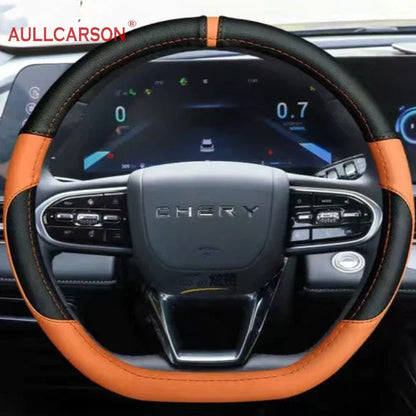 For JAECOO J7 2023 2024 Steering Wheel Cover Breathable Anti Slip PU Leather Car Accessories