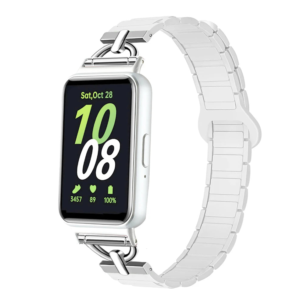 Magnetic Strap for Samsung Galaxy Fit 3 Sport Silicone Watch Band for Samsung Galaxy Fit3 Accessories Metal Men Women Bracelet