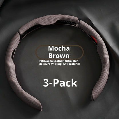 Car In Vehicle Nappa Leather Steering Wheel Cover Universal For Men And Women All Seasons Nonslip Sweatabsorbing Wearresistant