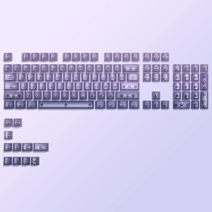 115 Keys Black Transparent Clear Keycaps Crystal Ceramic PC Keycap RGB Shine Through Key Cap MDA Profile for MX Switch Keyboard