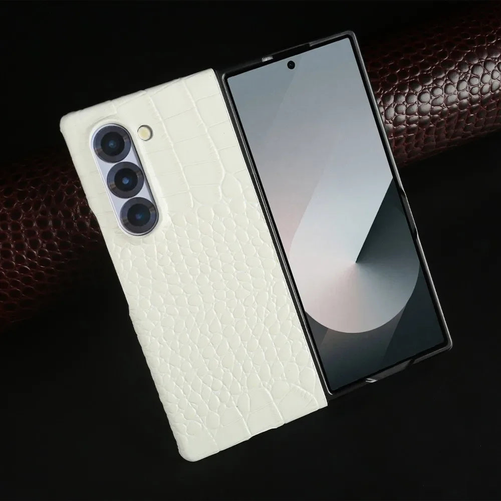 Luxury Hand Crafted Genuine Leather Case For Samsung Galaxy Fold 6 Fold5 3 Mobile Phone Cover Galaxy Z Flip6 Back Shell Coque