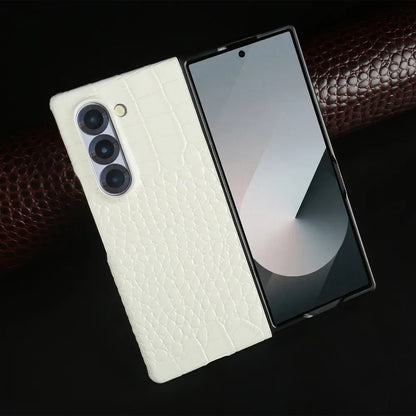 Luxury Hand Crafted Genuine Leather Case For Samsung Galaxy Fold 6 Fold5 3 Mobile Phone Cover Galaxy Z Flip6 Back Shell Coque