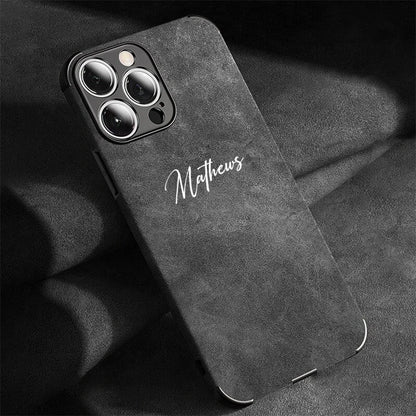 Personalized Luxury Leather Lambskin Case For iPhone 11 12 13 14 15 16 18Pro Max Customized Name DIY Cover