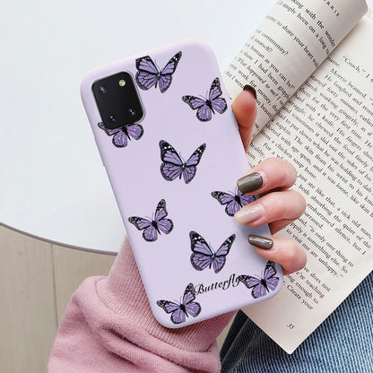 Soft Case For Samsung Galaxy Note 10 Lite Phone Cover Cute Flowers Butterfly Fundas TPU Coque For Samsung Note 10 Lite Bumper