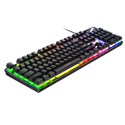Wired USB Gaming Keyboard with Backlight, 104 Key Gamer Keyboard for Computer/Laptop/PC, Ergonomic Design,Office Gaming Accessor