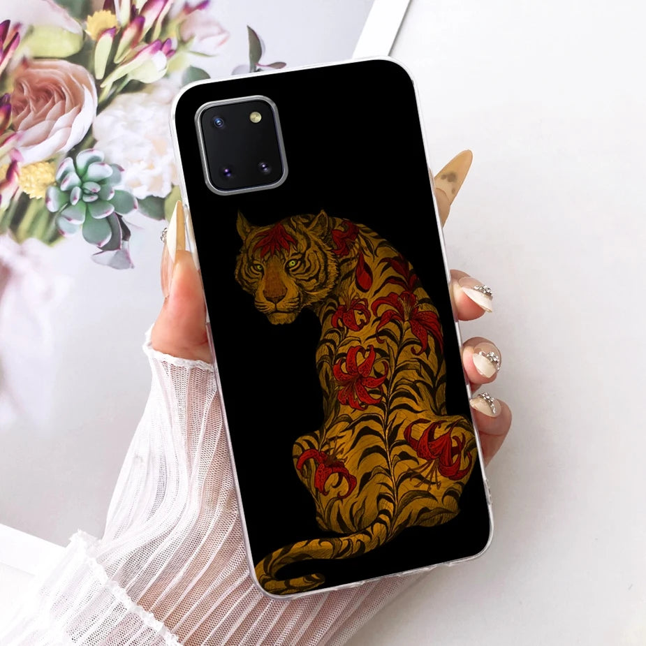For Samsung Galaxy Note 10 Lite Case SM-N770F Luxury Flowers Painted Cover Soft Silicone Case For Samsung S10 Lite SM-G770F Bags