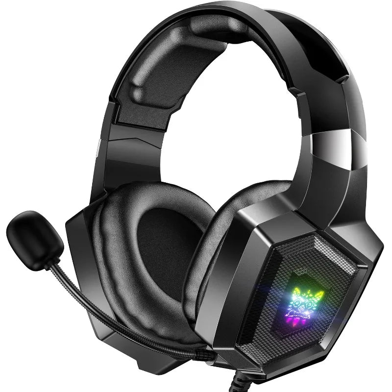 ONIKUMA K8 Wired Gaming Headset RGB Over Ear Headphones Flexible Microphone Surround Sound 3.5mm for PC PS4 Xbox Switch Gamer