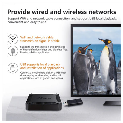 X96Q TV Box Android 10.0, Allwinner H313 Quad-Core, 2GB DDR3, 16GB EMMC, 4K HD Media Player, 2.4G WiFi Smart Set-Top Box