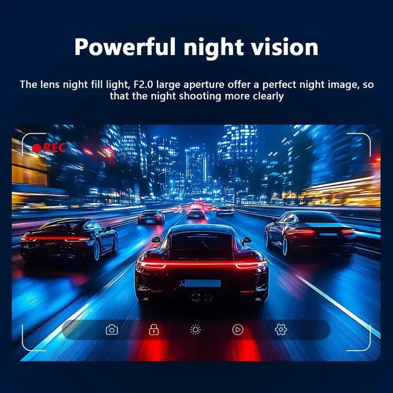 Deusvan 3 Cameras Dash Cam For Cars 1080P Car Camera Video Recorder Front inside Rear View Camera Car DVR Black Box Car Assecories