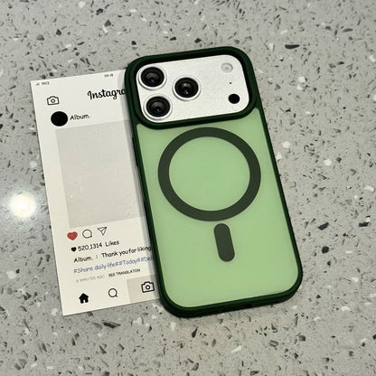 Luxury Matte Soft Bumper Hybrid Case for iPhone 17 16  14 15 13Pro Max For Magsafe Magnetic Armor Skin Cover
