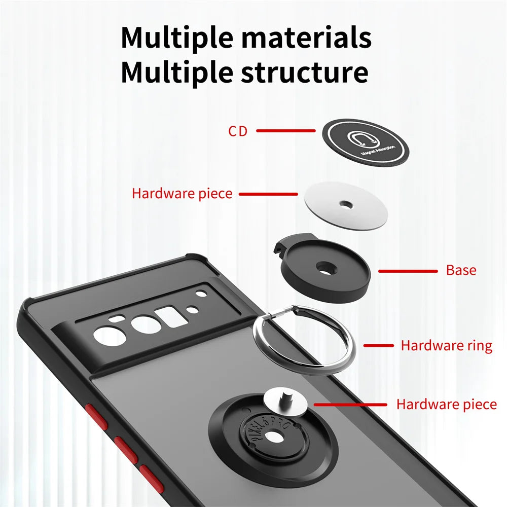 For Pixel6 Pixel 7 Pixel 8A Armor Shockproof case For Google Pixel 6 7 8 9 Pro Magnetic Holder Stand Ring Phone Cases Back Cover