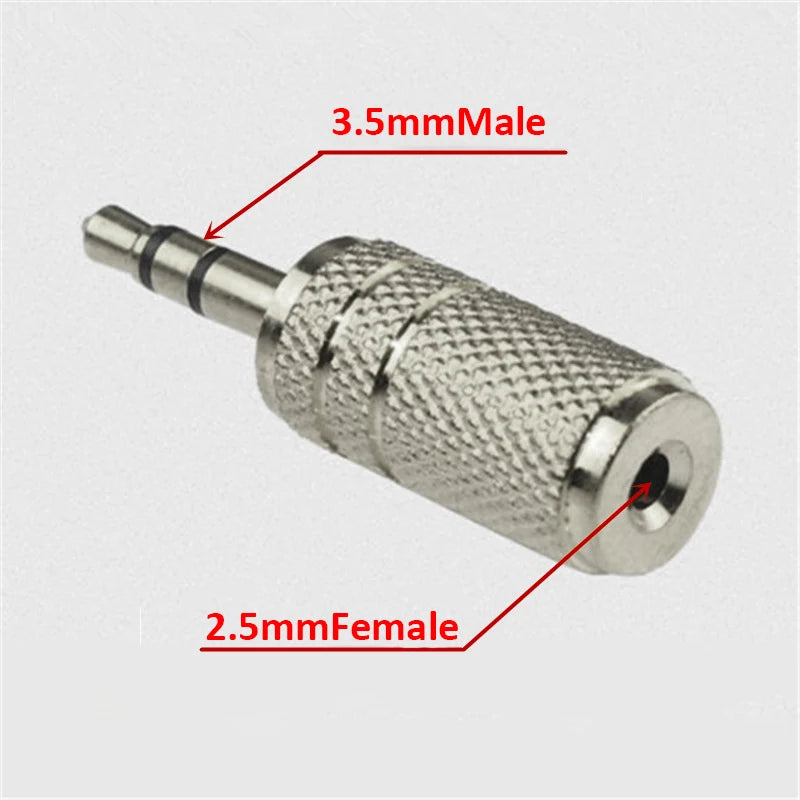 Jack 3.5 mm to 2.5 mm Audio Adapter 2.5 mm Male to 3.5 mm Female Plug Connector for Aux Speaker Cable Headphone Jack
