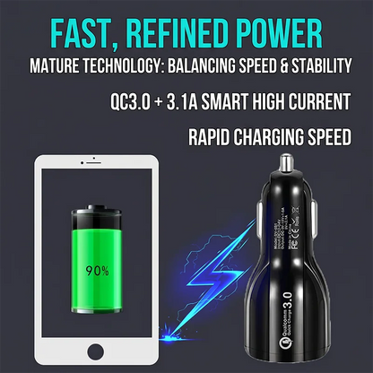Smart Dual USB Car Charger QC 3.0 3.1A Fast Charging Adapter For iPhone For Samsung And Tablet Universal Car Power Android Phone