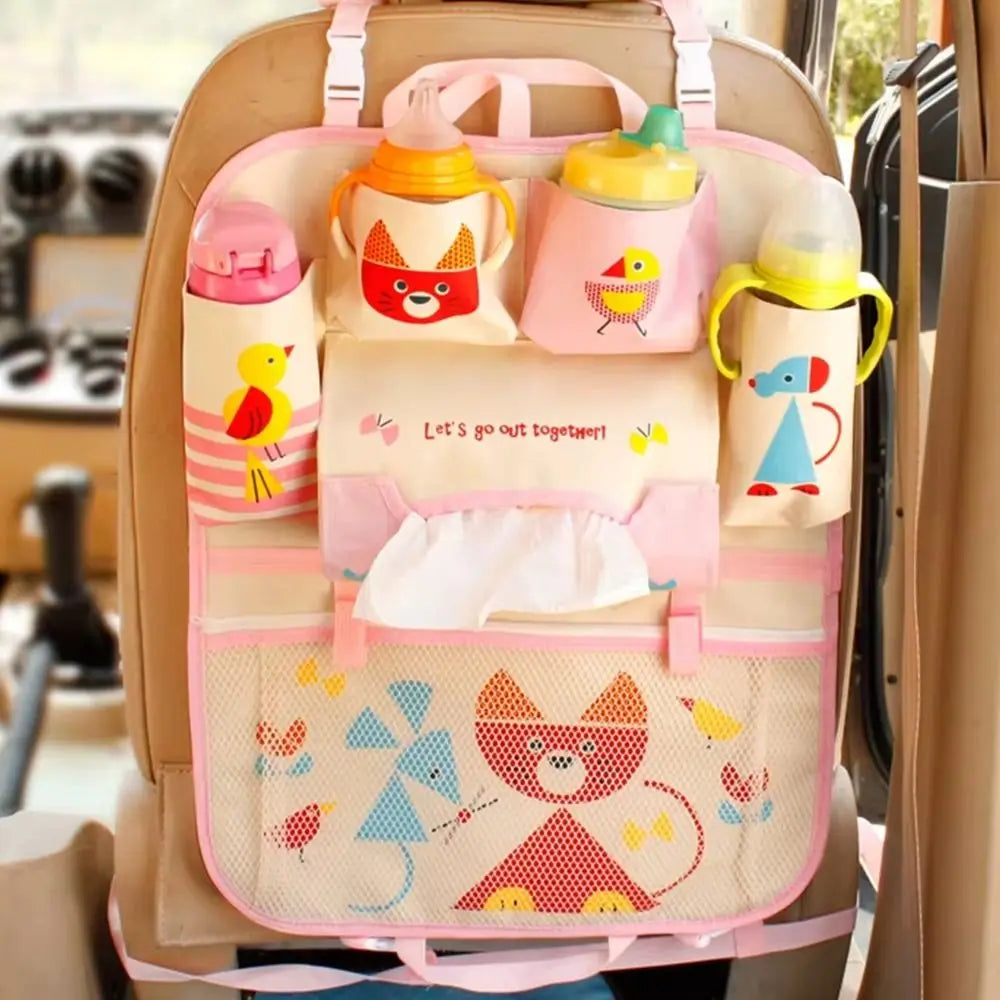 1Pcs New Large Capacity Car Seat Back Storage Bag Cartoon Multi-functional Seat Organizer Seat Hanging Bag Baby Kids Toys