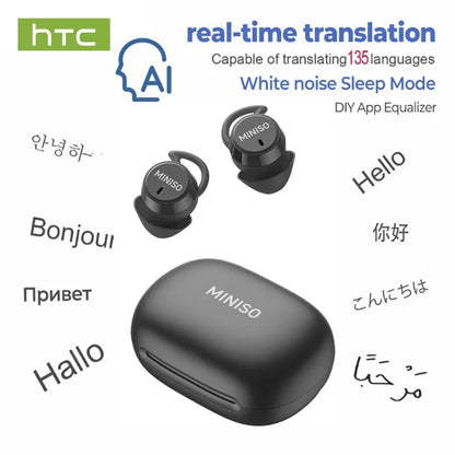 MINISO MS217 TWS Mini Sleep Earbuds Bluetooth 6.0 AI Translator 134 Languages ENC Noise Cancelling Ultra-Light In-Ear Headphones
