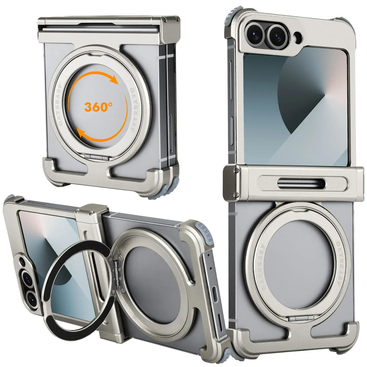 Eary for Samsung Galaxy Z Flip 8 7 6 Case for MagSafe 360° Rotatable Magnetic Kickstand Ultra-Thin Shockproof Protective Cover