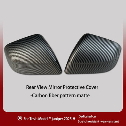 Carbon Fiber Car Paste Side Door Mirror Cover For Tesla Model Y Juniper2025 Auto Exterior Accessories ABS Sides Rearview Cover