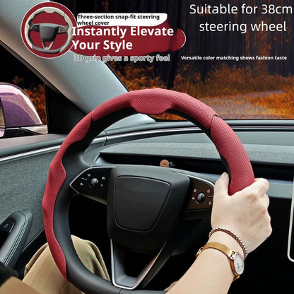 Car In Vehicle Nappa Leather Steering Wheel Cover Universal For Men And Women All Seasons Nonslip Sweatabsorbing Wearresistant