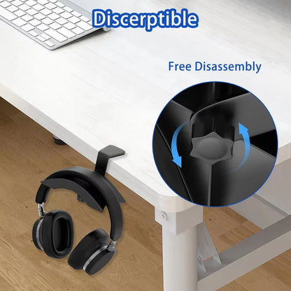 Adjustable Rotatable Arm Clamp PC Gaming Headphone Stand for Headset Hanger Hook Holder Desk Space Save Clip Mount