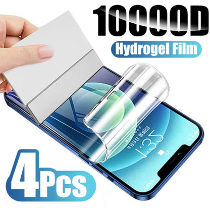 4Pcs Soft Hydrogel Film for iPhone 18 17 Pro Max 16 16e 15 13 14 12 11 Air Screen Protector for iPhone 7 8 Plus 13 12 Mini XS XR