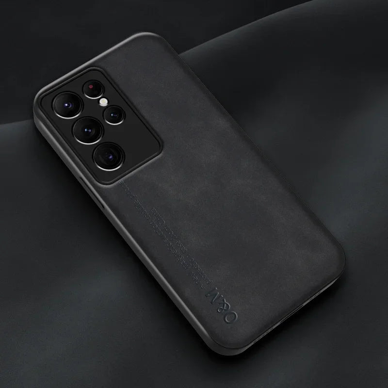 Magnetic Leather Phone Case For Samsung Galaxy S10 S20 S21 FE S22 S23 Plus Note 9 10 20 Ultra Build-in Magnet iron Soft Cover