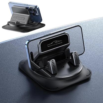 One-Hand Operated Dash Phone Clip, Shockproof 360° Rotatable Holder for Car, Perfect Angle Adjustable for Landscape & Portrait