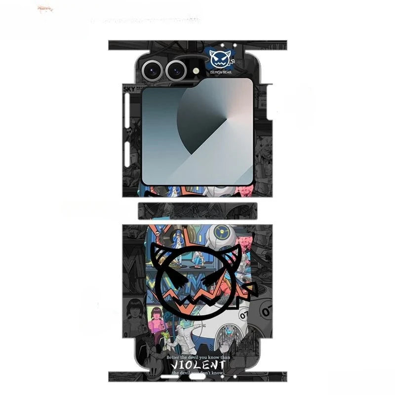 Decal Skin for Samsung Galaxy Z Flip6 5 4 7 Back Screen Protector with Hinge Film Cover Flip5 3M Wrap Colorful Sticker