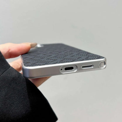 Business Plating Ultra-thin Maze Grid Pattern for Magsafe Borderless Phone Case for Samsung S26 Ultra S25 Plus Shockproof Cover