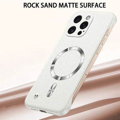 Magnet Frameless Sand Rock Matte Case For Magsafe iPhone 17 Air 16 16E 15 14 13 12 11 Pro X XR XS Max Plus Mini Ultra Thin Cover