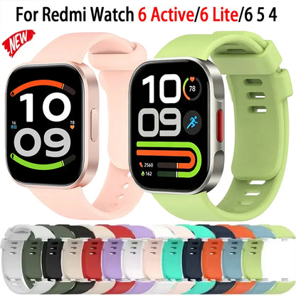 Original Silicone Strap For Redmi Watch 6 Active/6 Lite/6 5 4 Comfortable Bracelet For Xiaomi Mi Band 10-9 Pro 8 Pro Accessories