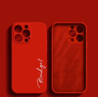 Customized Personalized Name Luxury Initials Soft Liquid Silicone DIY Case For Iphone 18 17 16 15 14 13 12 11 Pro Max Plus Cover