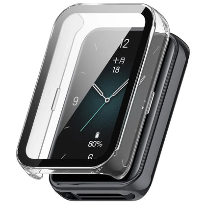 Tempered Glass + PC Case For Honor Band 9 Smart Watch All-Around Screen Protector Hard Bumper for Huawei Honor Band9 Cover