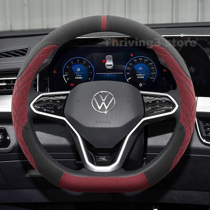 Suede Warm Car Steering Wheel Cover For Volkswagen Passat B8 B9 Tavendor Taos 2025 Heating Covers For Covers Auto Accessories