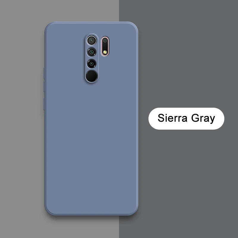 Original Square Liquid Silicone Case for Xiaomi Redmi 9 9A 9i 9T Power Camera Protective Cute Phone Back Cover Redmi9 T Fundas