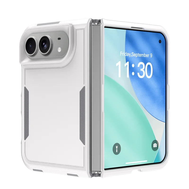 High Quality Armored Skin Feel Phone Case For IPhone Duo, Sturdy Folding Dual Screen All-around Anti Drop Protection Back Cover