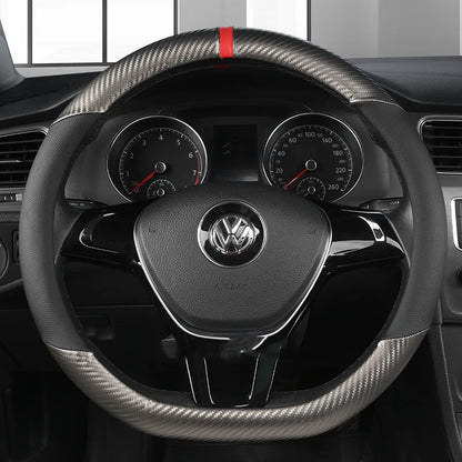 Universal D Shape Car Steering Wheel Cover Breathable Anti Slip Car Decoration Suitable 37-38cm Steering Wheel Cover Accessories