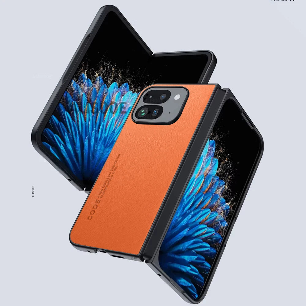Luxury PU-Leather Capa for Google Pixel 9 Pro Fold Case Full Protective Phone Cover for Pixel 9 Pro Fold Shockproof Funda