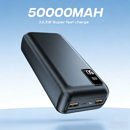 Hganus 22.5W Power Bank 50000mAh QC PD3.0 Fast Charging Powerbank Portable Charger External Battery For iPad IPhone17 Xiaomi