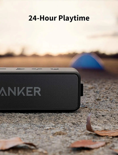 Anker Soundcore 2 Portable Bluetooth Speaker with Stereo Sound, Bluetooth 5, IPX7 Waterproof, 24-Hour Playtime (Refurbished)