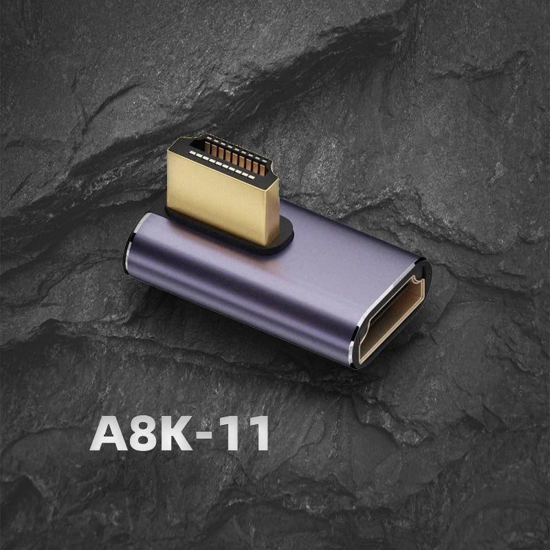 8K HDMI-compatible 2.1 Cable Connector Adapter 270 90 Degree Angle 2 Pieces Male To Female Converters Cable Adaptor Extender 3D
