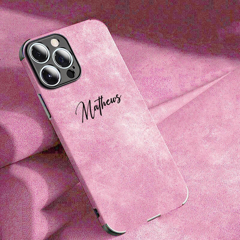 Personalized Luxury Leather Lambskin Case For iPhone 11 12 13 14 15 16 18Pro Max Customized Name DIY Cover